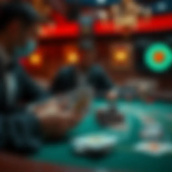 An illustration depicting the psychological elements involved in blackjack