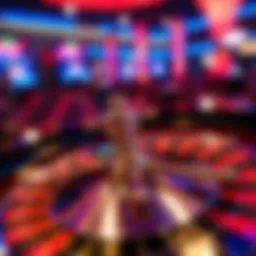 Casino roulette wheel with vibrant colors