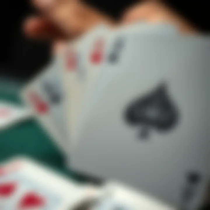 Psychological Elements Represented by Playing Cards A close-up of playing cards representing psychological elements in gambling