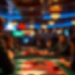 A vintage casino scene depicting the essence of card games