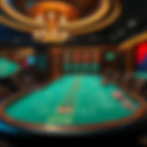 An intricate casino table setup showcasing various betting options