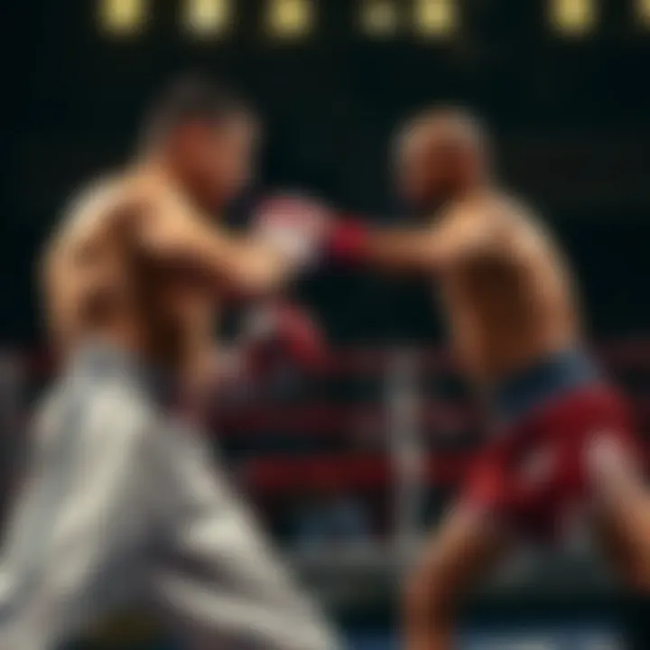 A strategic diagram illustrating the combat techniques of both fighters.