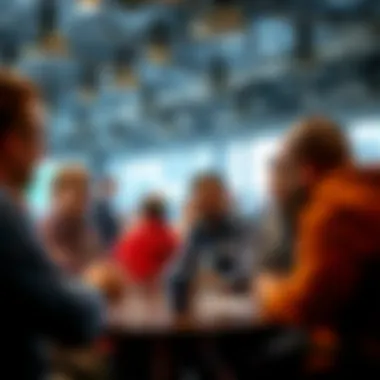 Engaging Community Discussions on Betting Strategies A group of diverse individuals engaged in a discussion about betting strategies