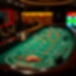 A detailed layout of a craps table showcasing various betting options