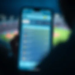 Cricket betting app interface showcasing live statistics
