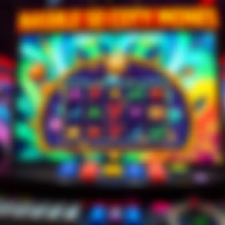 Cryptocurrency slot casino interface showcasing vibrant graphics