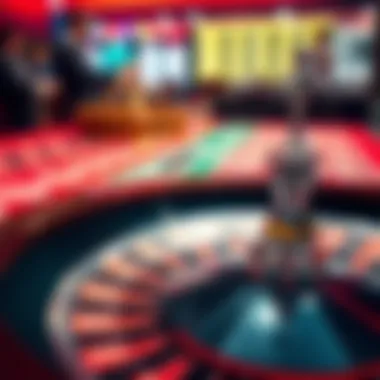 Close-up of various betting strategies on a roulette table