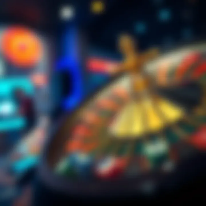 Modern roulette wheel with vibrant colors