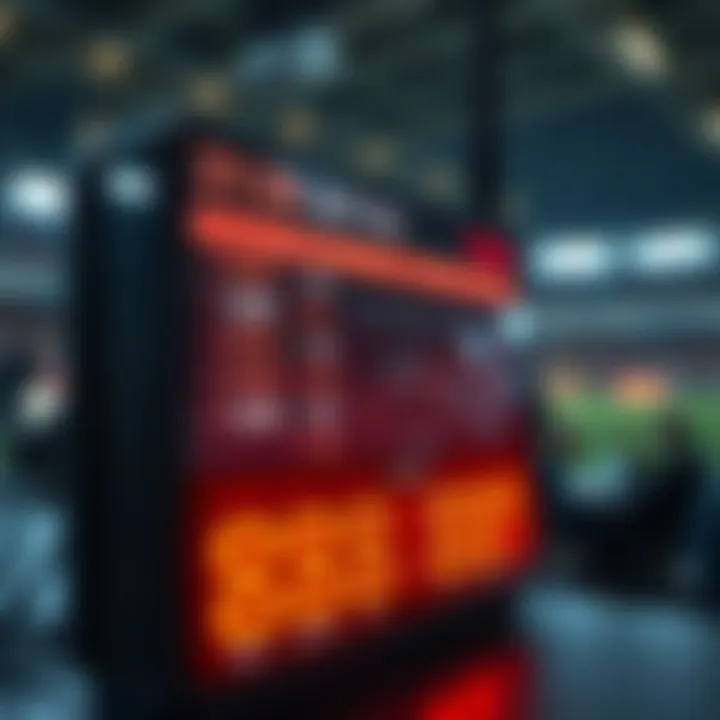 A digital device displaying live betting odds