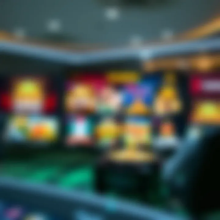 A digital interface showcasing various online casino games
