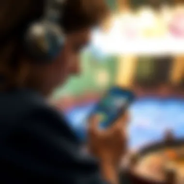 A user engaging with a modern casino app interface on a smartphone