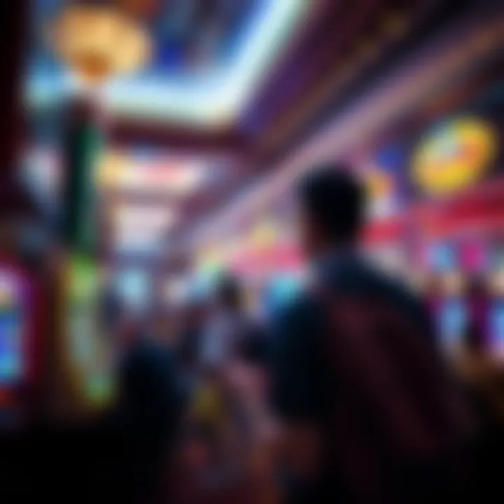An overview of a bustling casino floor filled with players