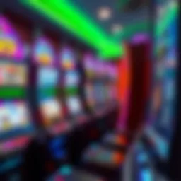 A vibrant slot machine display showcasing various game themes