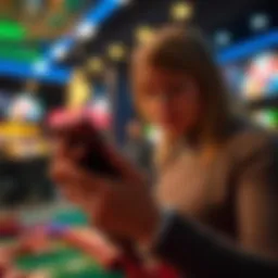 User engaging with mobile casino on a smartphone