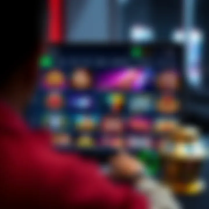 Online Casino Games Interface User interface showcasing a variety of online casino games