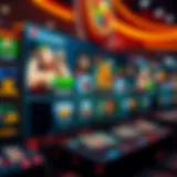 An intricate design of online casino interface showcasing various games.