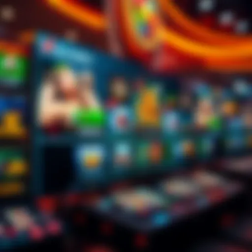 An intricate design of online casino interface showcasing various games.