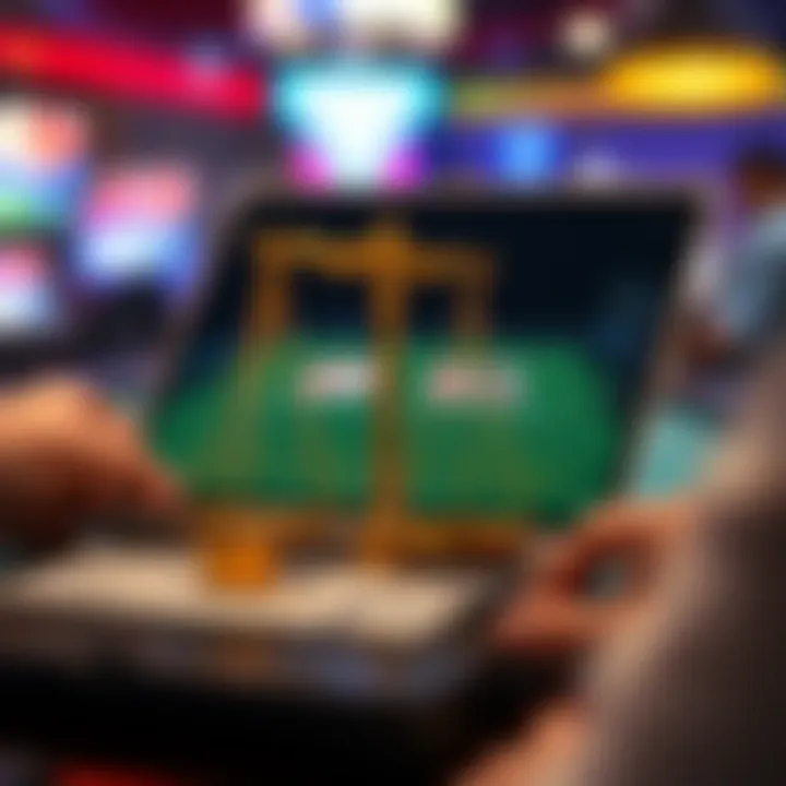 A conceptual image illustrating the legal aspects of online gambling.