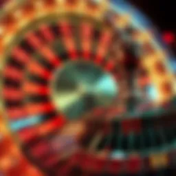 A vibrant roulette wheel spinning with excitement