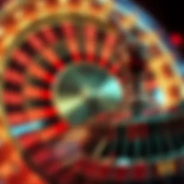 A vibrant roulette wheel spinning with excitement