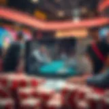 A collage depicting the evolution of online gambling