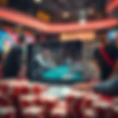 A collage depicting the evolution of online gambling