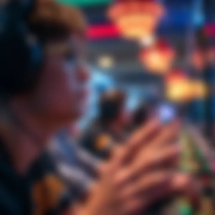 A close-up of a player engaged in a thrilling live game