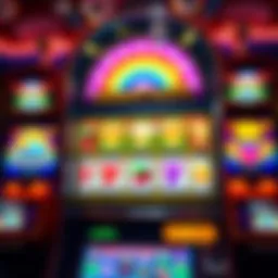 Colorful display of a rainbow wealth slot machine