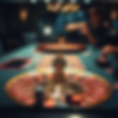 An elegant layout of a roulette table with chips placed strategically.