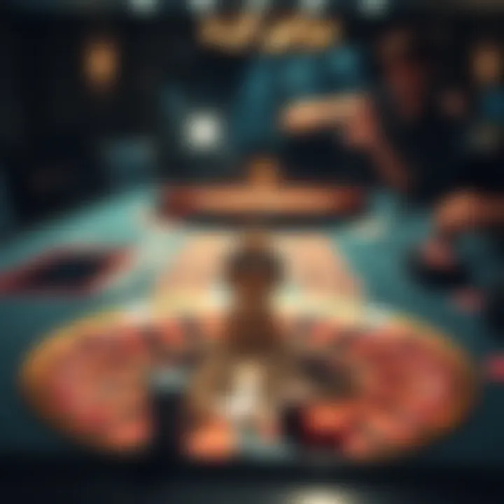 An elegant layout of a roulette table with chips placed strategically.