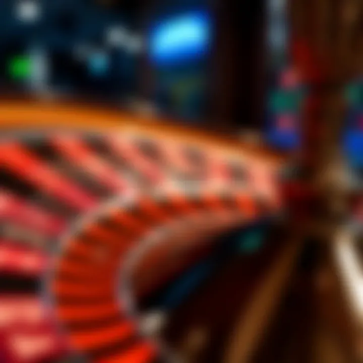 A vibrant roulette wheel showcasing various betting options