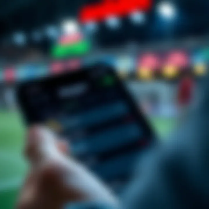 Mobile device displaying Sbobet's betting options