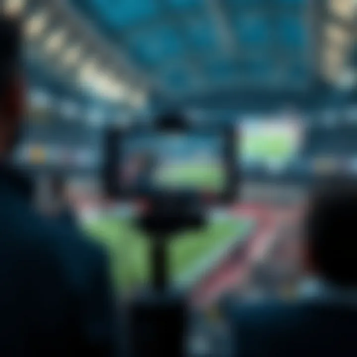 Graphic representation of technological advancements in sports broadcasting